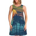 thumbnail image 1 of Disketp Palm Trees para Vestido sin Mangas para Mujeres, Vestidos de Verano para Mujeres, Casual y Holgado para la Playa, 1 of 7