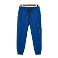 thumbnail image 6 of YOIAVAIOY Men Cargo Jogger Pant Hip Hop Casual Street Pants Solid Drawstring Cinch Bottom Sweatpants with Pockets Blue XXXL, 6 of 9