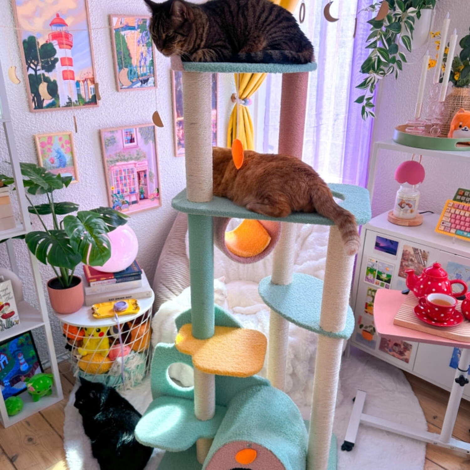 Happy & Polly Wonderland 58-in Plush Cat Tree & Condo, Jumbo