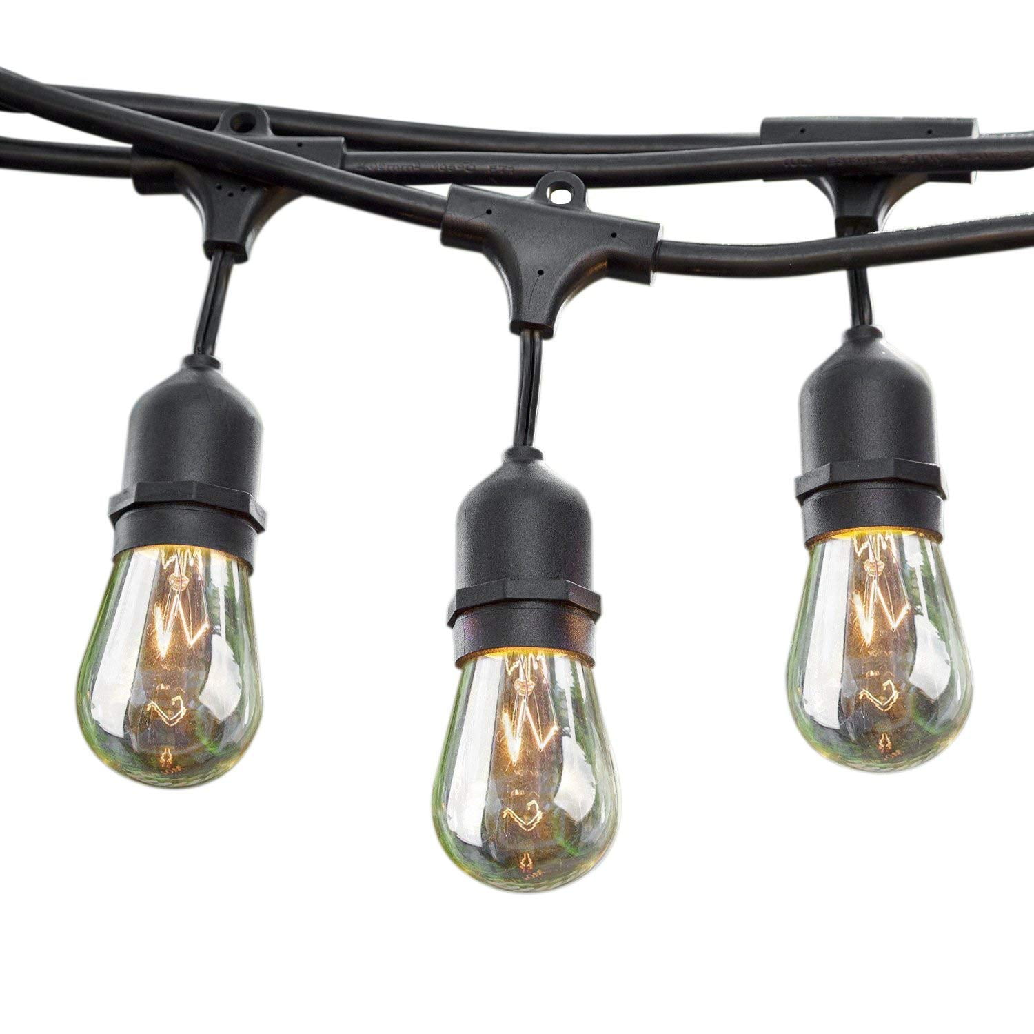 24 Ft Long Patio Outdoor String Lights Weatherproof Commercial Grade