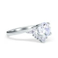 thumbnail image 2 of Simulated Cubic Zirconia Size-5 Halo Art Deco Oval Engagement Ring 925 Sterling Silver, 2 of 7