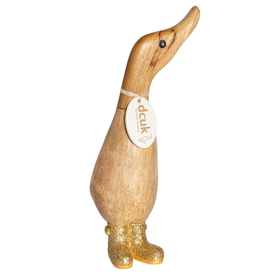 DCUK Duckling Wearing Gold Disco Welly Boots