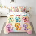 thumbnail image 2 of Manfei Cute Dragon 7-Piece Twin Bedding Sets for Teens Kids Children,Kawaii Animal Bedding Comforter Set,Abstract Gradient Breathable Sheet Sets,Breathable Home Decor,Reversible, 2 of 8