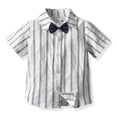 thumbnail image 1 of ITFABS Chemise d'Été pour Petits Garçons, Haut à Manches Courtes avec Col à Revers et Simple Boutonnage, 1 of 6