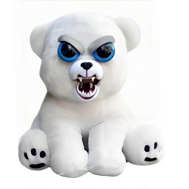 Feisty Pet - Oso de peluche divertido que cambia de cara, juguetes suaves para niños, peluche de dragón, animales enojados, panda, regalo de Navidad para niños, 20 cm, oso polar, 20 cm, oso polar, 2