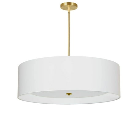 

Dainolite 4 Light Incandescent Pendant Aged Brass White Shade with White Diffuser
