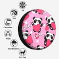 thumbnail image 6 of Kll Panda Heart Valentine Pink Tire Cover,Universal Wheel Tire Cover For Trailer, Rv, Suv, Truck,Camper And Many Vehicle,(17 Inch), 6 of 7