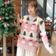 thumbnail image 2 of Nuevo suéter navideño para mujer, suéter grueso y cálido de invierno, suéter elegante con cuello redondo, suéteres casuales, top de manga larga con retazos, 2 of 5