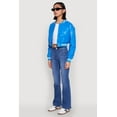 thumbnail image 4 of Womens Daisy Faux Leather Cropped Bomber Jacket, 4 of 5