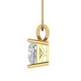 thumbnail image 3 of 2 ct princess cut white sapphire 14k yellow hypoallergenic Solid gold Designer Everyday Affordable Dainty Necklace Pendant + 16" hypoallergenic Solid gold chain, 3 of 7