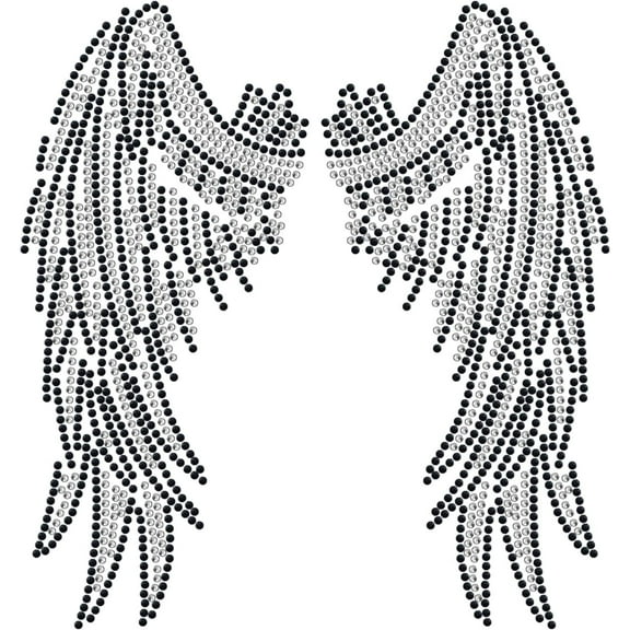 Angel Wing Iron on Rhinestones Wings Heat Transfer Stickers Iron on Decals Rhinestone Patches for T-Shirt Clothing Tote Bag Jackets DIY Art Craft Gifts