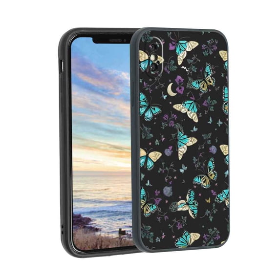 Butterflies-Witchy-Goth-Cottagecore-Forest-6 Phone Case, Degined for iPhone XS Max Case Men Women, Flexible Silicone Shockproof Case for iPhone XS Max