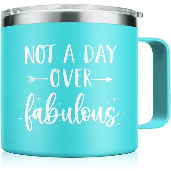 Birthday Cup 14oz Not A Day Over Fabulous Insulated Mug with Handle Tumbler Gifts for Girl Happy Birthday Cups Gift