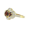 thumbnail image 2 of Gold Coast 14k Gold Plated Genuine Red Garnet Trilogy Statement Ring Size 9, 2 of 5