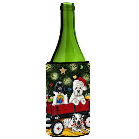 Christmas Westie Newfoundland Dalmatian Wine Bottle Can cooler Hugger