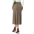 thumbnail image 3 of INSPIRE CHIC Cable Knit Sweater Skirt for Women's Elastic Waist A-Line Ribbed Casual Knit Maxi Skirt S Brown, 3 of 6
