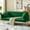 Green, variant on Leumius Velvet Futon Sofa Bed Mid-Century Modern Adjustable Backrest with Pillows, Gray/Gold