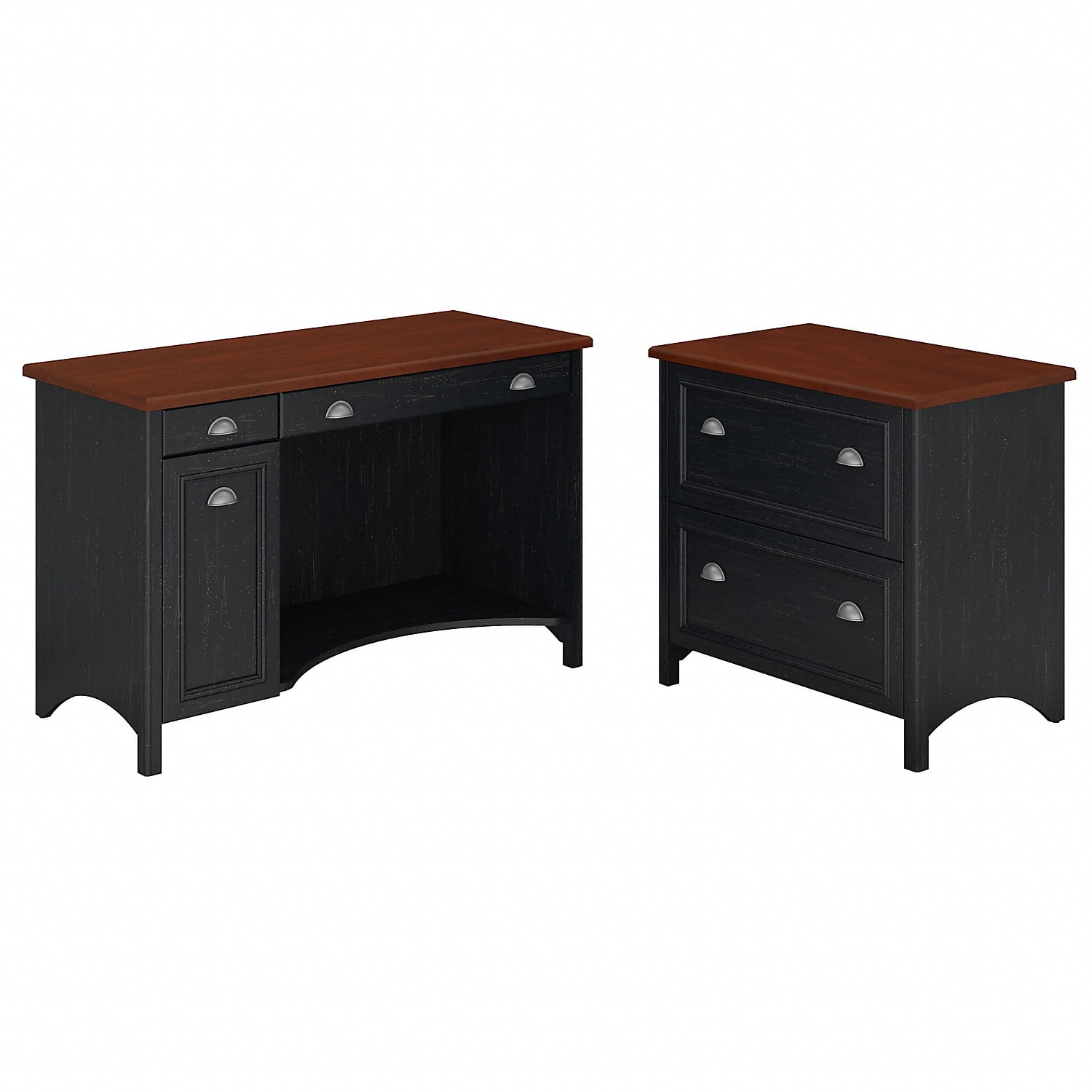 Bush Furniture Computer Desk w/2 Drawer Lat File 32W Black