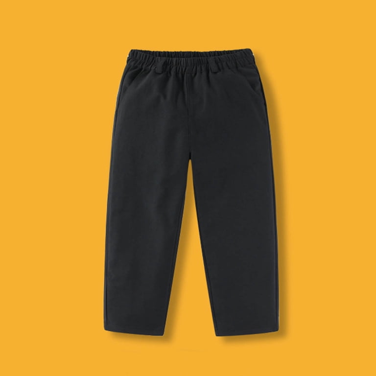 Atoguta Boys Dress Pants Size 3t-18 Kids Elastic Waist Twill Straight Leg School Uniform Pants Black, Boy's, Size: 9