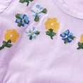 thumbnail image 4 of WRKEKC Girls Summer Dress Ruffle Sleeve Crew Neck Floral Embroidered Mesh Dress Casual Sweet Style for Girls 2-8 Years, 4 of 9