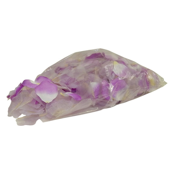Amethyst, White Rose Petals Polysilk Faux Fake Flower 400 Opaque & 100 Sheer 2.25in Petals per Bag for Craft Table Engagement Ceremony Wedding Aisle Floral Romantic Decor (Lavender, Set of 4 Bags)