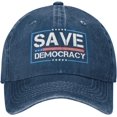 thumbnail image 1 of Save Democracy Hats Anti Idiot Resist-47 Hat Denim Cap, 1 of 7