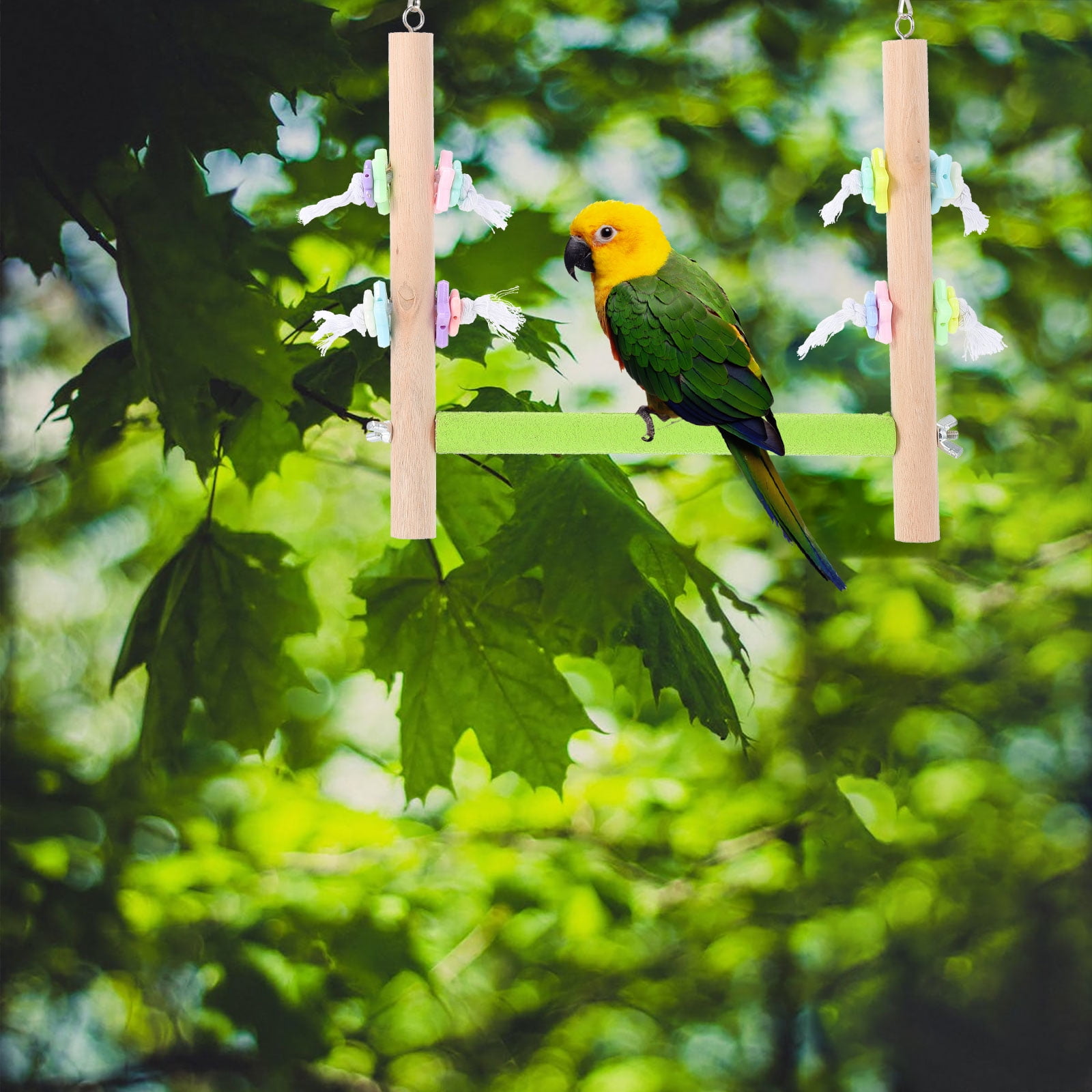 OUNONA Parrot Activity Standing Rod, Assorted Colors, Pet Bird Cage Accessory for Parakeets and Small Birds