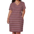 thumbnail image 3 of Bubble Chevron - Tallahassee Vestido suelto con bolsillo vestido de noche elegante y elegante ropa para mujer, 3 of 7