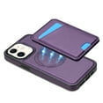 thumbnail image 4 of Compatible With iPhone 11 Wallet Case,PU Leather,Back Flip Kickstand,Detachable Magnetic Wallet,With Card Slots,Shockproof Rugged Ultra Slim Anti-fall Phone Case Cover,Purple, 4 of 10