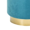 thumbnail image 4 of Safavieh Couture Elsworth Modern Glam Velvet Ottoman with Brass Base, 4 of 5