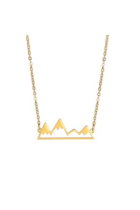 Four Snow Mountains Pendant Necklace Stainless Steel Jewelry Gold