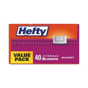 Hefty 00R88075 8 in. x 7 in. 1-Quart Slider Stand and Fill Food Storage Bags - Clear (360/Carton)
