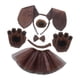thumbnail image 5 of Diadema con Orejas de perro y pajarita de cola jinwen Disfraz Diadema de cola de disfraz Marrón, 5 of 8