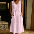 thumbnail image 5 of Bosfbaoi Dresses for Women Casual Button Front Maxi Dress Sleeveless V Neck Womens Dresses with Side Pockets Summer Dresses for Women 2026, 5 of 8