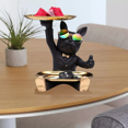 thumbnail image 3 of Perro Bulldog Escultura Decoración Del Hogar Con Bandeja Lab.G, Negro, 3 of 5