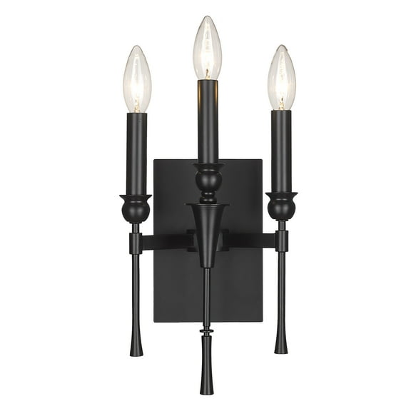 Golden Lighting Landon 3-light Wall Sconce in Matte Black
