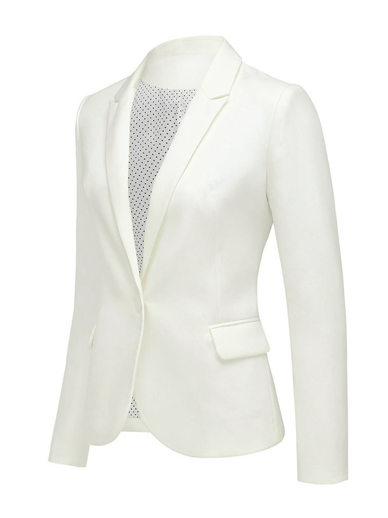 LookbookStore Women's Long Office Open Front Blazer, Casual Button