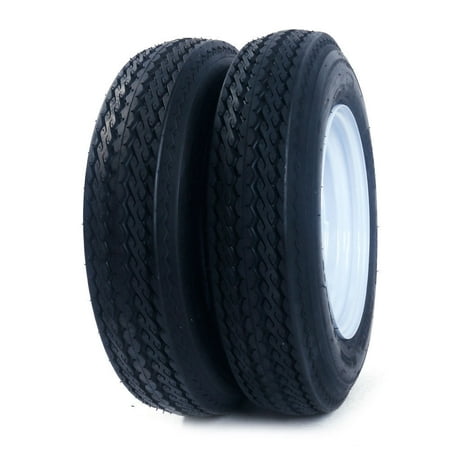 Zimtown 2 Trailer Tires & Rims 5.30-12 530-12 5 Hole Wheel White