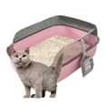 thumbnail image 1 of Bac à Litière pour Chat Détachable Grand Robuste Semi-Fermé Ouvert Rose, 1 of 8