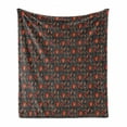 thumbnail image 1 of Autumn Soft Flannel Fleece Throw Blanket, Foliage Leaves Hand Drawn Illustration Maple Leaf Fall, Cozy Plush for Indoor and Outdoor Use, 70" x 90", Vermilion Dark Taupe, by Ambesonne, 1 of 5