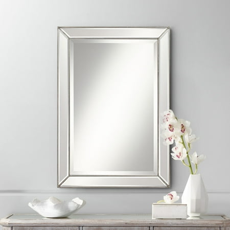 Uttermost Roseau Silver Pewter 24 X 34 Beaded Wall Mirror Uttermost Roseau Silver Pewter 24 X 34