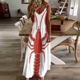 thumbnail image 4 of Hand Drawn Lobster Sleeveless Dress Loose Women's Dress Dresses Luxury Evening Dresses, 4 of 9