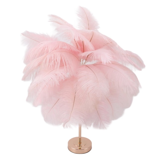 Lámpara de mesa con plumas, lámpara de mesa decorativa, 30 unidades, lámpara de mesa con plumas, control táctil, diseño aerodinámico