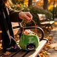 thumbnail image 5 of KKOUHVY Halloween Candy Bags, Velvet Trick or Treat Bags, Halloween Pumpkin Witch Buckets for Candies Kids Costume Party Favors Supplies, Green, 5 of 8