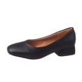 thumbnail image 1 of huanledash Women Vintage Faux Leather Slip-on Low Block Heel Pumps Closed Toe Loafers Shoes, 1 of 8