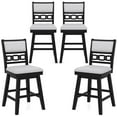 thumbnail image 1 of Costway 25" Swivel Counter Height Chairs Set of 4 with Upholstered Hollow Backrest, 1 of 9