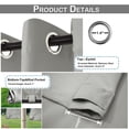 thumbnail image 3 of DONGPAI Blackout Outdoor Curtains Waterproof 52x96inch Windproof Curtain Grommet Top and Tab Bottom Drape for Patio, Cabana, Porch, Gazebo, Light Gray, 1 Panel, 3 of 7