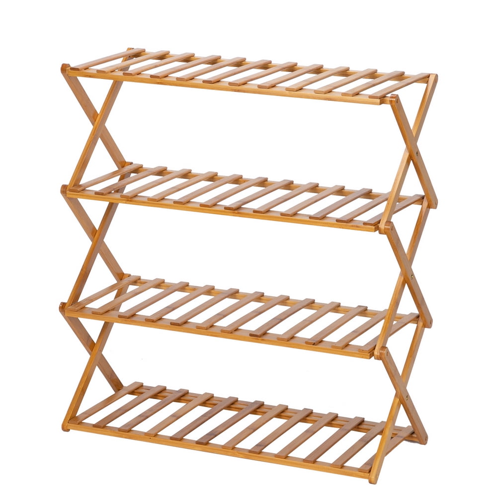 Kepooman 4-layer Foldable Flower Shelf/Plant Shelf/Wood Shelf, Multi-purpose Storage Shelf/Book Shelf, Garden Yard Terrace Balcony Bedroom, Natural Kepooman 4-layer Foldable Flower Shelf/Plant Shelf/Wood Shelf, Multi-purpose Storage Shelf/Book Shelf, Garden Yard Terrace Balcony Bedroom, Natural