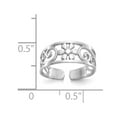 thumbnail image 3 of 14K White Gold Ring Band Toe Floral, Size 8, 3 of 5