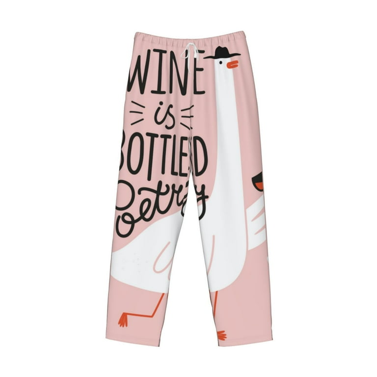 Balery Goose Holding Wineglass with Red Wine print Men s Pajama Pants Ultra Lightweight Pjs Lounge Pant Large Walmart